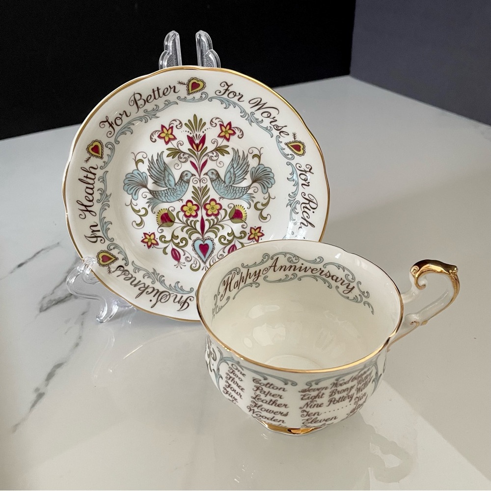 Happy Anniversary Cup & Saucer - Paragon